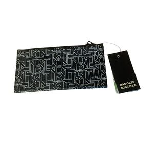 Badgley Mischka Black and White Logo Pouch